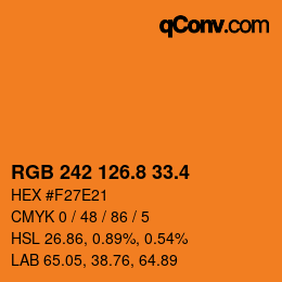 カラーコード: RGB 242 126.8 33.4 | qconv.com