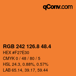 カラーコード: RGB 242 126.8 48.4 | qconv.com