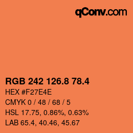 カラーコード: RGB 242 126.8 78.4 | qconv.com