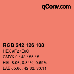 カラーコード: RGB 242 126 108 | qconv.com