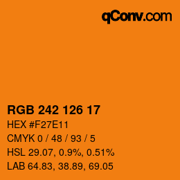 カラーコード: RGB 242 126 17 | qconv.com