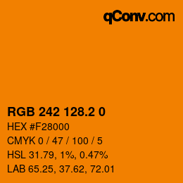 カラーコード: RGB 242 128.2 0 | qconv.com