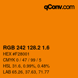 カラーコード: RGB 242 128.2 1.6 | qconv.com