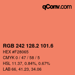 カラーコード: RGB 242 128.2 101.6 | qconv.com