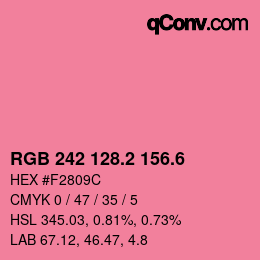 カラーコード: RGB 242 128.2 156.6 | qconv.com