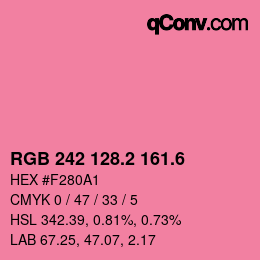 カラーコード: RGB 242 128.2 161.6 | qconv.com