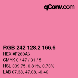 カラーコード: RGB 242 128.2 166.6 | qconv.com