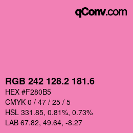 カラーコード: RGB 242 128.2 181.6 | qconv.com