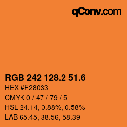 カラーコード: RGB 242 128.2 51.6 | qconv.com