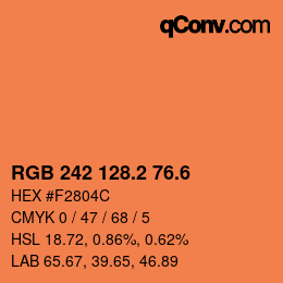 カラーコード: RGB 242 128.2 76.6 | qconv.com