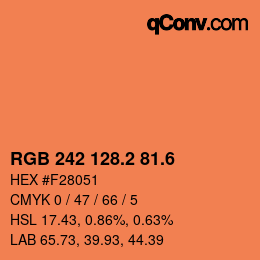 カラーコード: RGB 242 128.2 81.6 | qconv.com