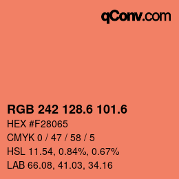 カラーコード: RGB 242 128.6 101.6 | qconv.com