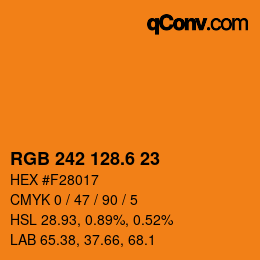 カラーコード: RGB 242 128.6 23 | qconv.com