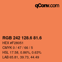 カラーコード: RGB 242 128.6 81.6 | qconv.com