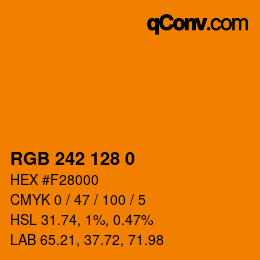 カラーコード: RGB 242 128 0 | qconv.com