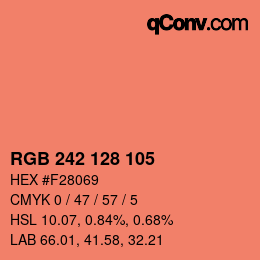 カラーコード: RGB 242 128 105 | qconv.com