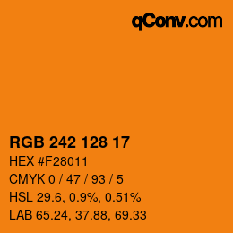 Color code: RGB 242 128 17 | qconv.com
