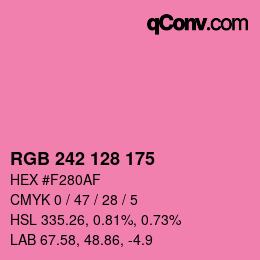 Color code: RGB 242 128 175 | qconv.com