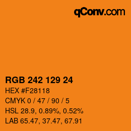 Farbcode: RGB 242 129 24 | qconv.com