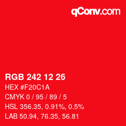 Color code: RGB 242 12 26 | qconv.com