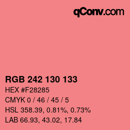 Color code: RGB 242 130 133 | qconv.com