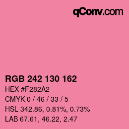 Color code: RGB 242 130 162 | qconv.com