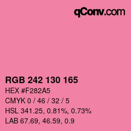 Color code: RGB 242 130 165 | qconv.com
