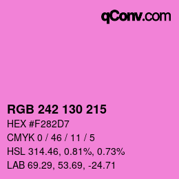 Color code: RGB 242 130 215 | qconv.com