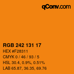 カラーコード: RGB 242 131 17 | qconv.com