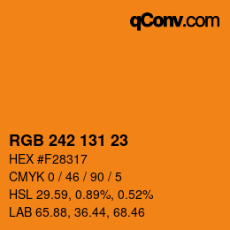 Farbcode: RGB 242 131 23 | qconv.com