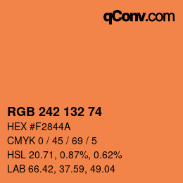 カラーコード: RGB 242 132 74 | qconv.com