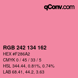 Color code: RGB 242 134 162 | qconv.com
