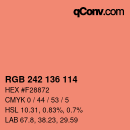 Color code: RGB 242 136 114 | qconv.com
