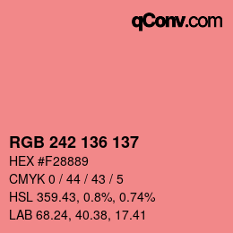 カラーコード: RGB 242 136 137 | qconv.com