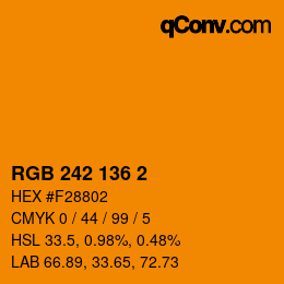カラーコード: RGB 242 136 2 | qconv.com
