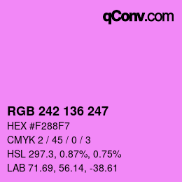Color code: RGB 242 136 247 | qconv.com