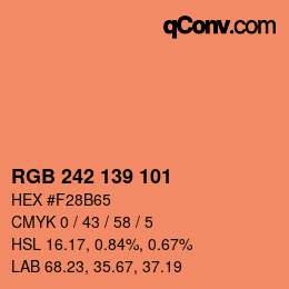 Color code: RGB 242 139 101 | qconv.com