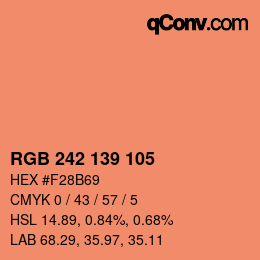 颜色代码: RGB 242 139 105 | qconv.com