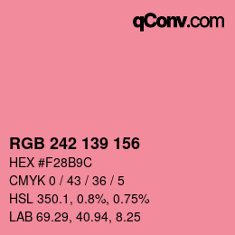 Color code: RGB 242 139 156 | qconv.com
