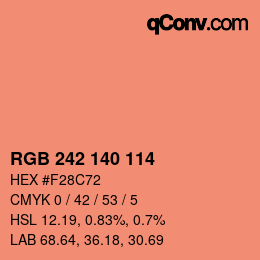 Color code: RGB 242 140 114 | qconv.com