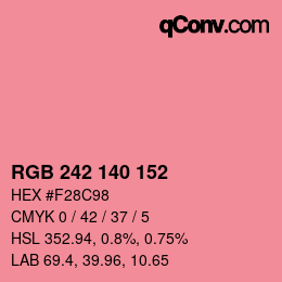 Color code: RGB 242 140 152 | qconv.com
