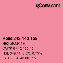 颜色代码: RGB 242 140 158 | qconv.com