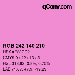 颜色代码: RGB 242 140 210 | qconv.com