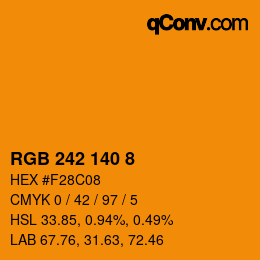 カラーコード: RGB 242 140 8 | qconv.com