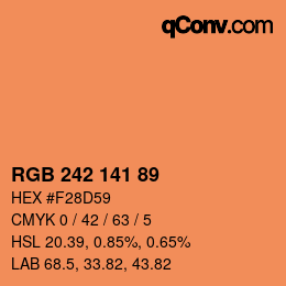 Color code: RGB 242 141 89 | qconv.com