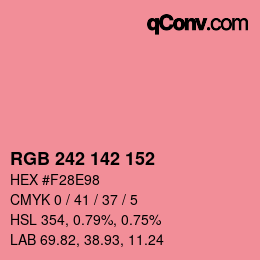 カラーコード: RGB 242 142 152 | qconv.com