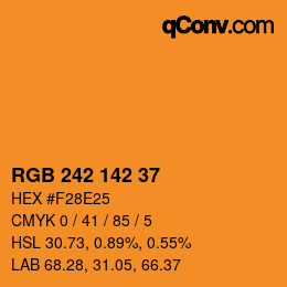カラーコード: RGB 242 142 37 | qconv.com