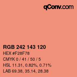 カラーコード: RGB 242 143 120 | qconv.com