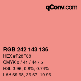 颜色代码: RGB 242 143 136 | qconv.com