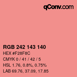 Color code: RGB 242 143 140 | qconv.com
